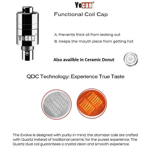 Yocan Evolve/Pandon Wax Vape Pen Replacement Coils and Caps